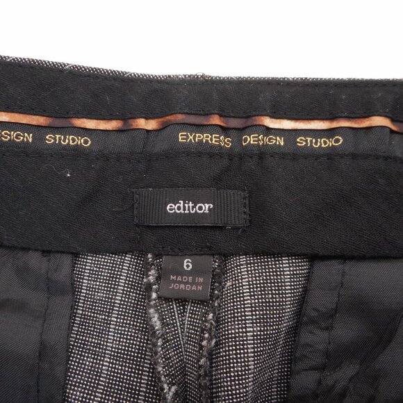 Express Design Studio Editor Women’s Sz 6 Dress Pants Gray Pinstripe Office - Picture 7 of 11